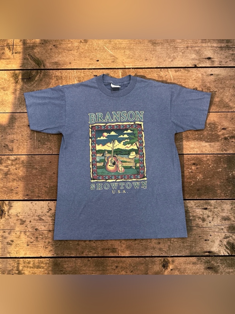 Vintage Branson Showtown USA T-Shirt Unisex Mens Size Medium Blue